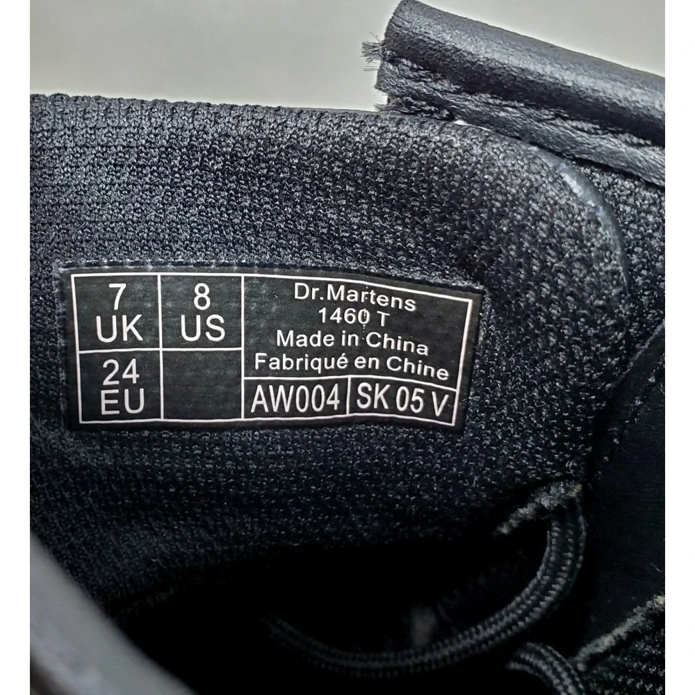 Dr Martens 1460 Boots Kids 8 Toddler Black Lace Up 8 Eye Little Boys Girls Shoes
